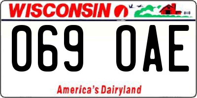 WI license plate 069OAE