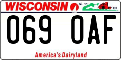 WI license plate 069OAF