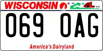 WI license plate 069OAG