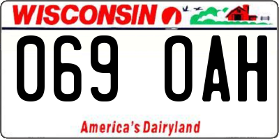 WI license plate 069OAH