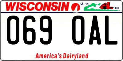 WI license plate 069OAL