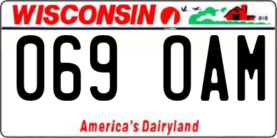 WI license plate 069OAM