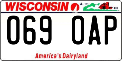 WI license plate 069OAP