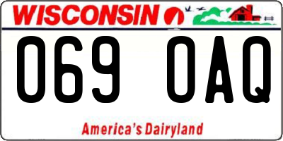 WI license plate 069OAQ