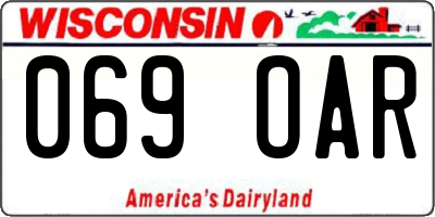 WI license plate 069OAR