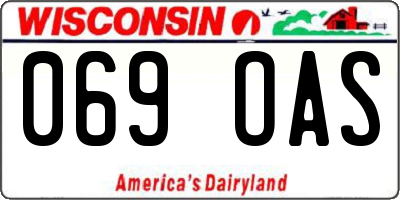 WI license plate 069OAS