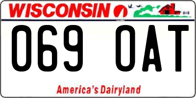 WI license plate 069OAT