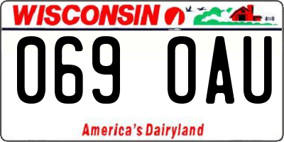 WI license plate 069OAU