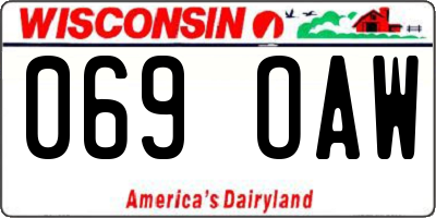 WI license plate 069OAW