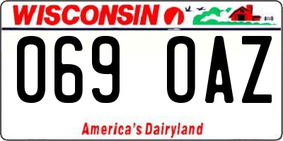 WI license plate 069OAZ