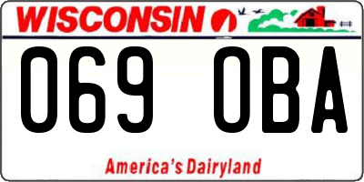WI license plate 069OBA