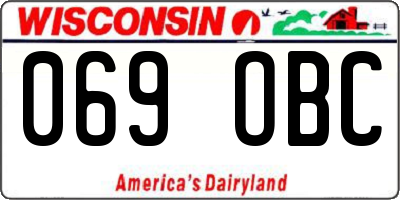WI license plate 069OBC