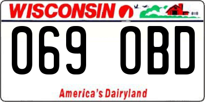 WI license plate 069OBD