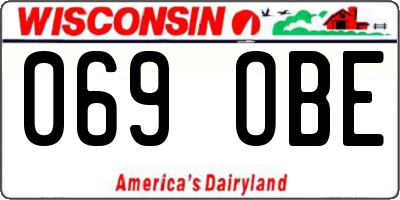 WI license plate 069OBE