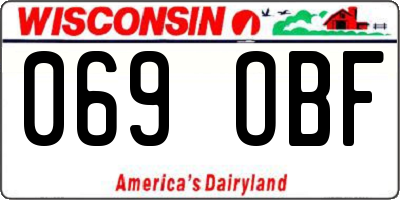 WI license plate 069OBF