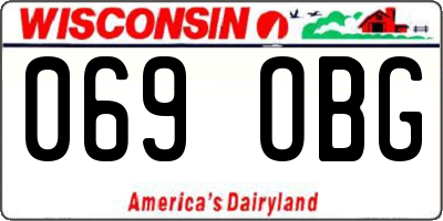 WI license plate 069OBG