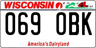 WI license plate 069OBK