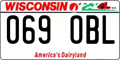 WI license plate 069OBL