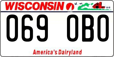 WI license plate 069OBO