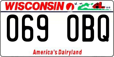 WI license plate 069OBQ