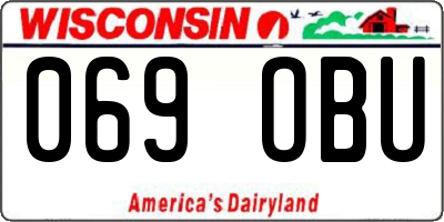 WI license plate 069OBU