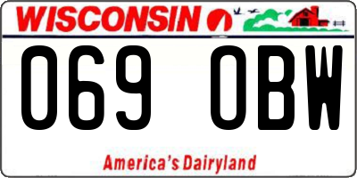 WI license plate 069OBW