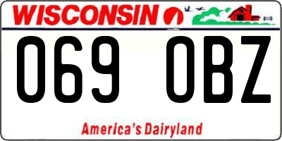 WI license plate 069OBZ
