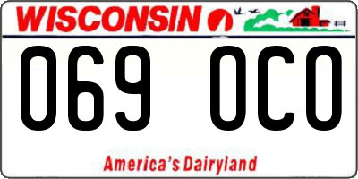 WI license plate 069OCO