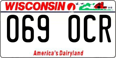 WI license plate 069OCR