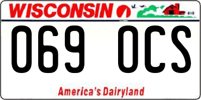 WI license plate 069OCS