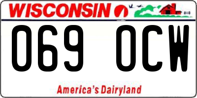 WI license plate 069OCW