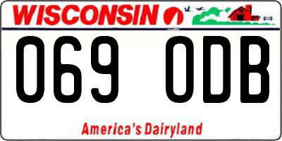 WI license plate 069ODB