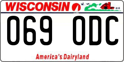 WI license plate 069ODC