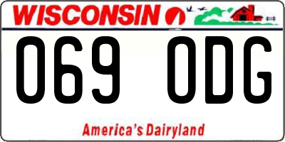 WI license plate 069ODG