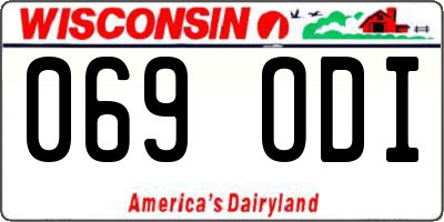 WI license plate 069ODI