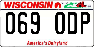 WI license plate 069ODP
