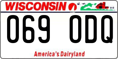 WI license plate 069ODQ