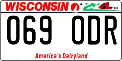 WI license plate 069ODR