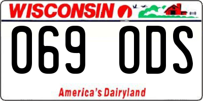 WI license plate 069ODS