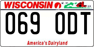 WI license plate 069ODT