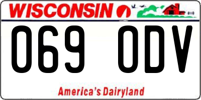 WI license plate 069ODV