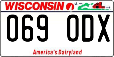 WI license plate 069ODX