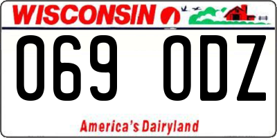WI license plate 069ODZ