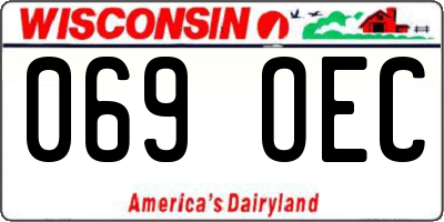 WI license plate 069OEC