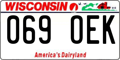 WI license plate 069OEK