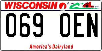 WI license plate 069OEN