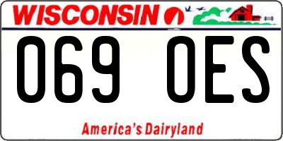 WI license plate 069OES
