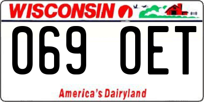 WI license plate 069OET