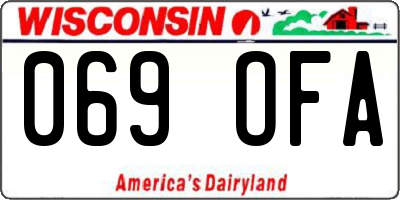 WI license plate 069OFA