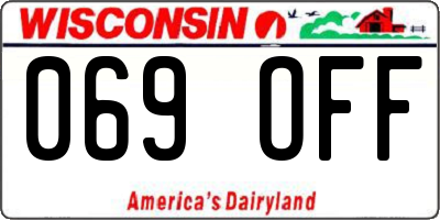 WI license plate 069OFF